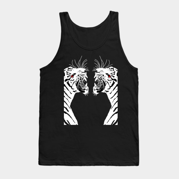 Tiger White Tank Top by SiSuSiSu